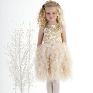 Girl's Gold Tulle Dress by Biscotti